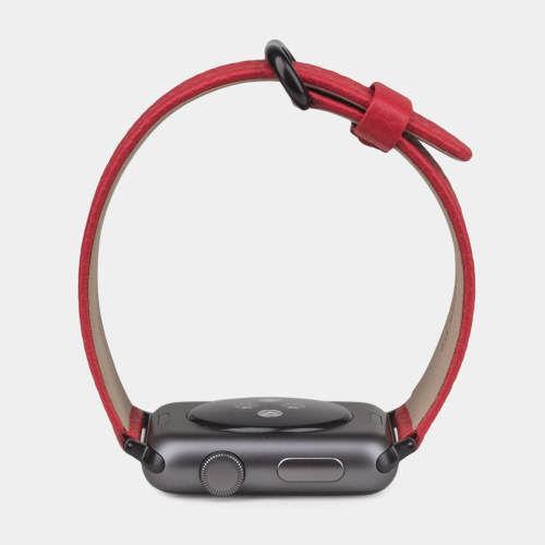 Ремешок для Apple Watch 44/45/46 mm из кожи теленка, красного цвета