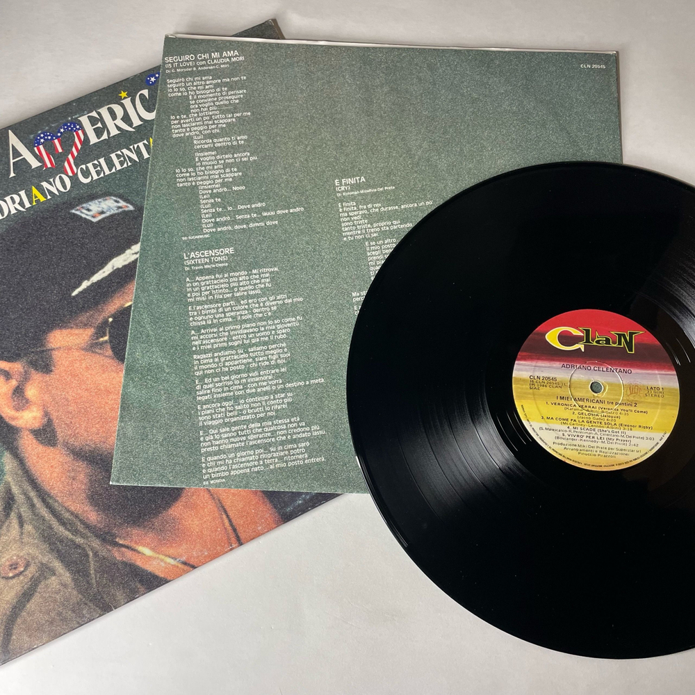 Винтажная виниловая пластинка LP Adriano Celentano Адриано Челентано, I Miei Americani (Tre Puntini) 2 (Италия 1986) Veronica Verrai