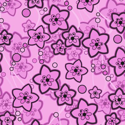 розово сиреневый с черным цветочный узор ретро