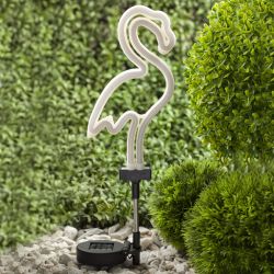 ERASF012-30 ЭРА Садовый неоновый светильник Фламинго на солнечной батарее | Садовые декоративные светильники