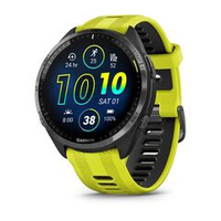 Часы Garmin FORERUNNER 965 черные, темно-серый DLC титановый безель, с желто-черным ремешком, 010-02809-12