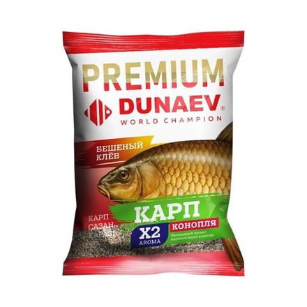 Прикормка "DUNAEV-PREMIUM" 1кг Карп-Сазан Конопля Красная
