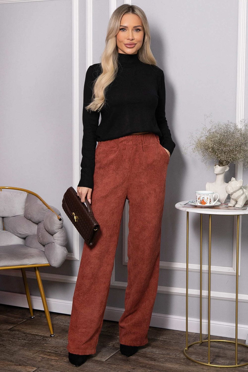 Брюки вельветовые Динара (коричневые) Б14630-39М LT Collection