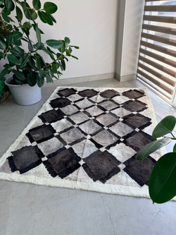 Ковер прямоугольный натуральный мех овчина, 210 х 170 см.