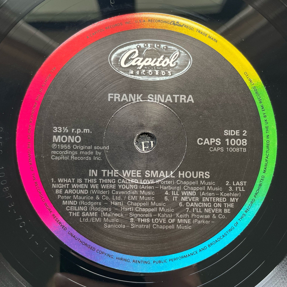 Винтажная виниловая пластинка LP Frank Sinatra In The Wee Small Hours (Англия 1984)
