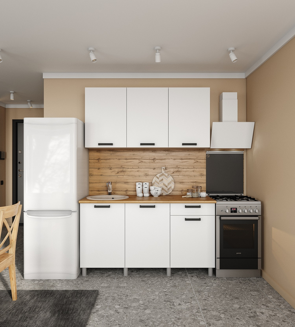 Кухня Осло, 1,5м Карбон Фарфор