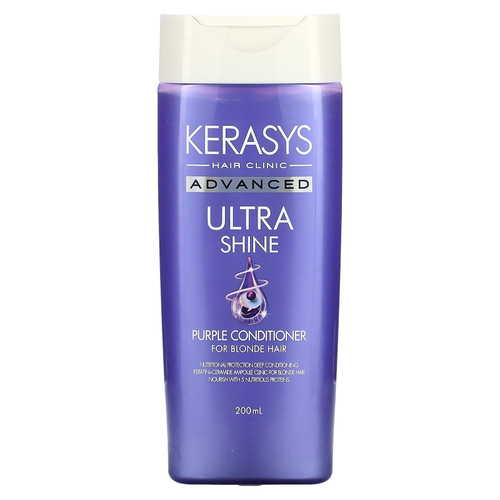 Kerasys, Фиолетовый кондиционер Advanced Ultra Shine, для светлых волос, 200 мл