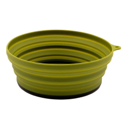 Tramp Тарелка силиконовая с пластиковым дном 550 мл, TRC-123, оливковый