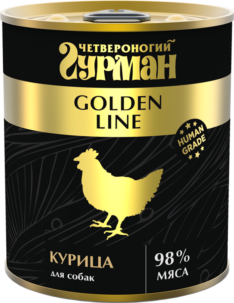 Корм консервированный для собак Четвероногий гурман &quot;Golden line Курица&quot;, 340 г