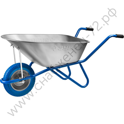 ЗУБР ПТ-100, 90 л, 180 кг, одноколесная, оцинкованная сталь, садовая тачка, Профессионал (39901)