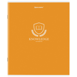 Тетрадь А5, 80 л., BRAUBERG, скоба, клетка, обложка картон, "Knowledge", 404409