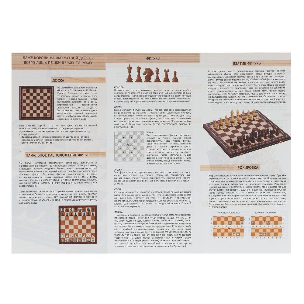 GAEM Игра настольная 2 в 1 ( шашки, нарды) "Узор", L50 W25 H4 см