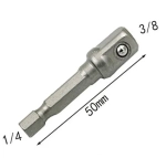 Адаптеры, переходники для шуруповерта под торцевые головки 1/4", 3/8", 1/2", длина 50 мм, комплект 3 шт