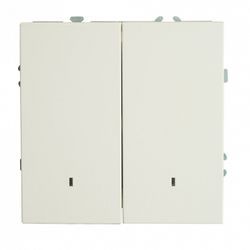 Выключатель двухклавишный с подсветкой без рамки Stekker Эмили 49864