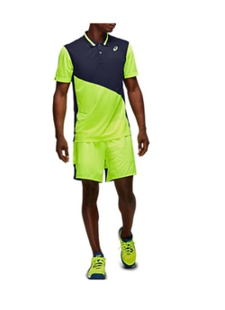 ASICS, COURT M POLO SHIRT, SAFETY YELLOW/PEACOAT, MEN, 2XL