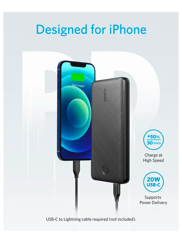 Внешний аккумулятор Anker PowerCore Essential 20000 mAh (A1287) черный