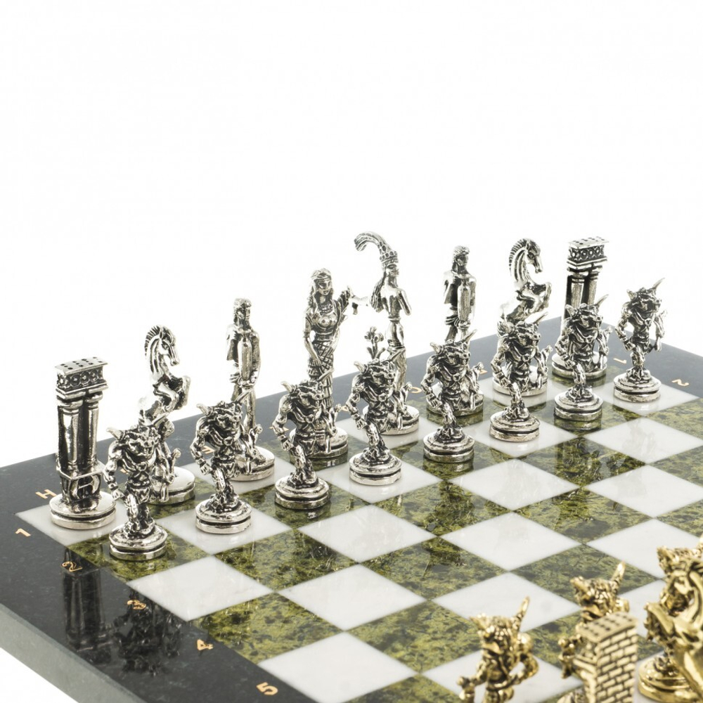 Шахматы "Минотавр" доска 36х36 см мрамор змеевик G 122876