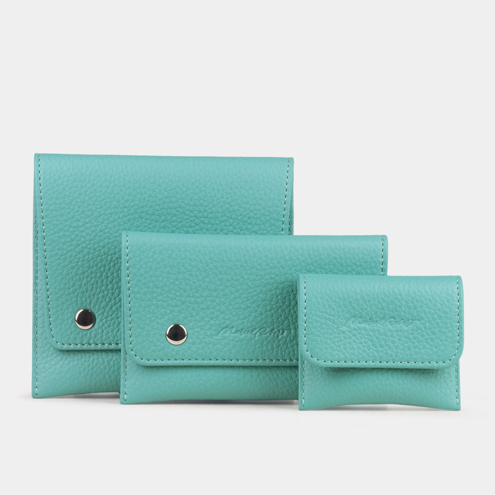 Кофр для украшений Small из кожи теленка, цвета тиффани