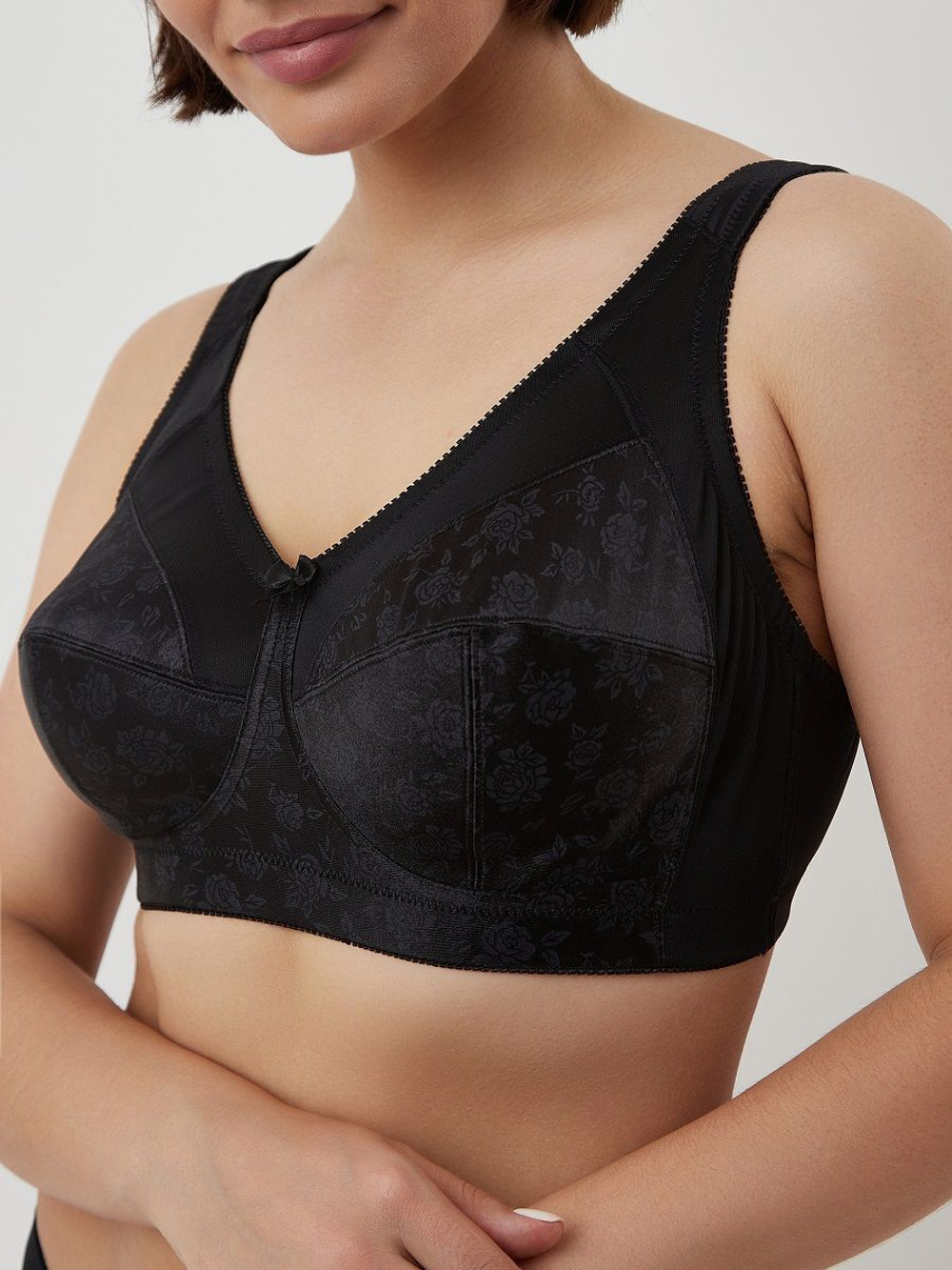 Бескостный бюстгальтер с Т-образной чашкой (Размер: 38D) (Цвет: кремовый)