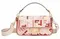 Сумка Fendi Baguette из холщовой ткани Ff розового цвета