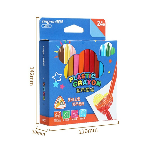 Набор восковых мелков "Plastic", 24 цвета