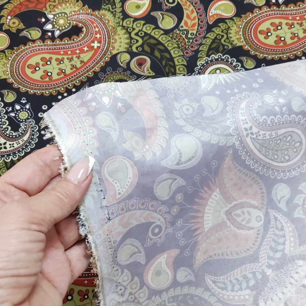 Ткань подкладочная сумочная Восточные огурцы