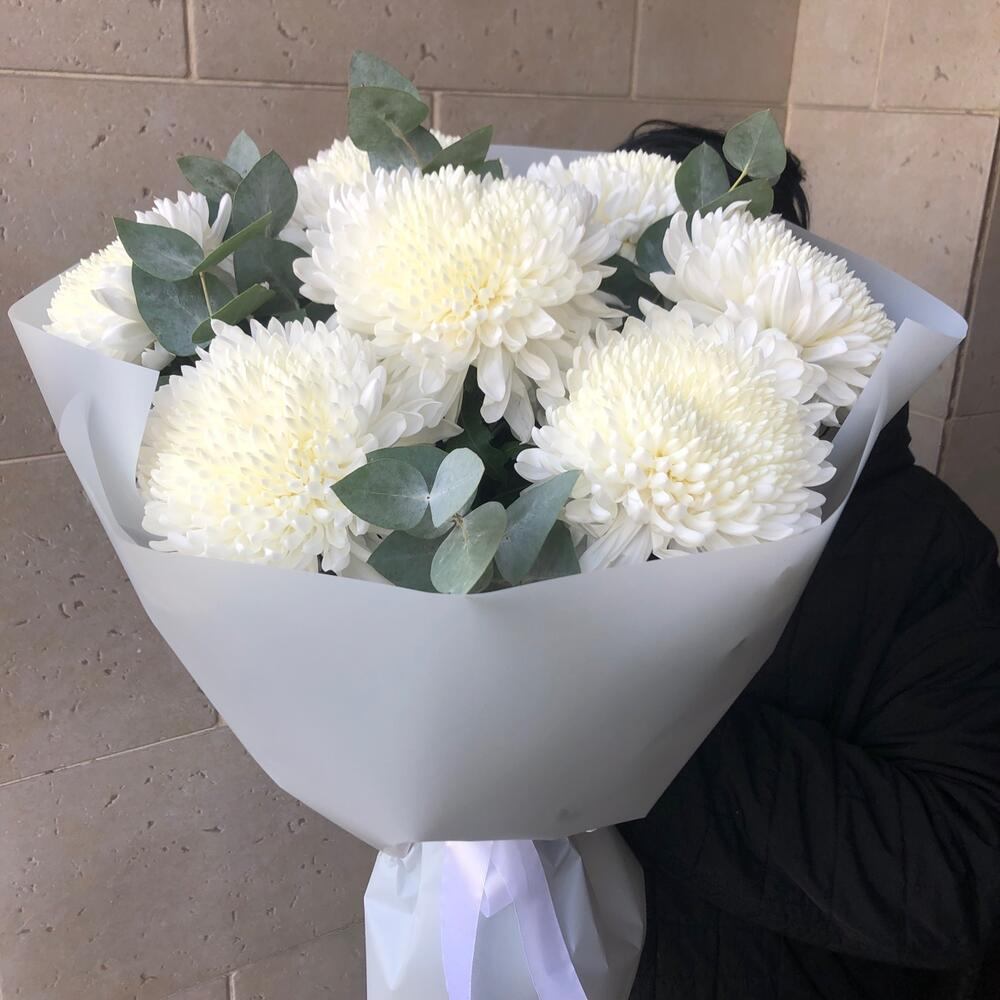 Букет из хризантем белоснежных
