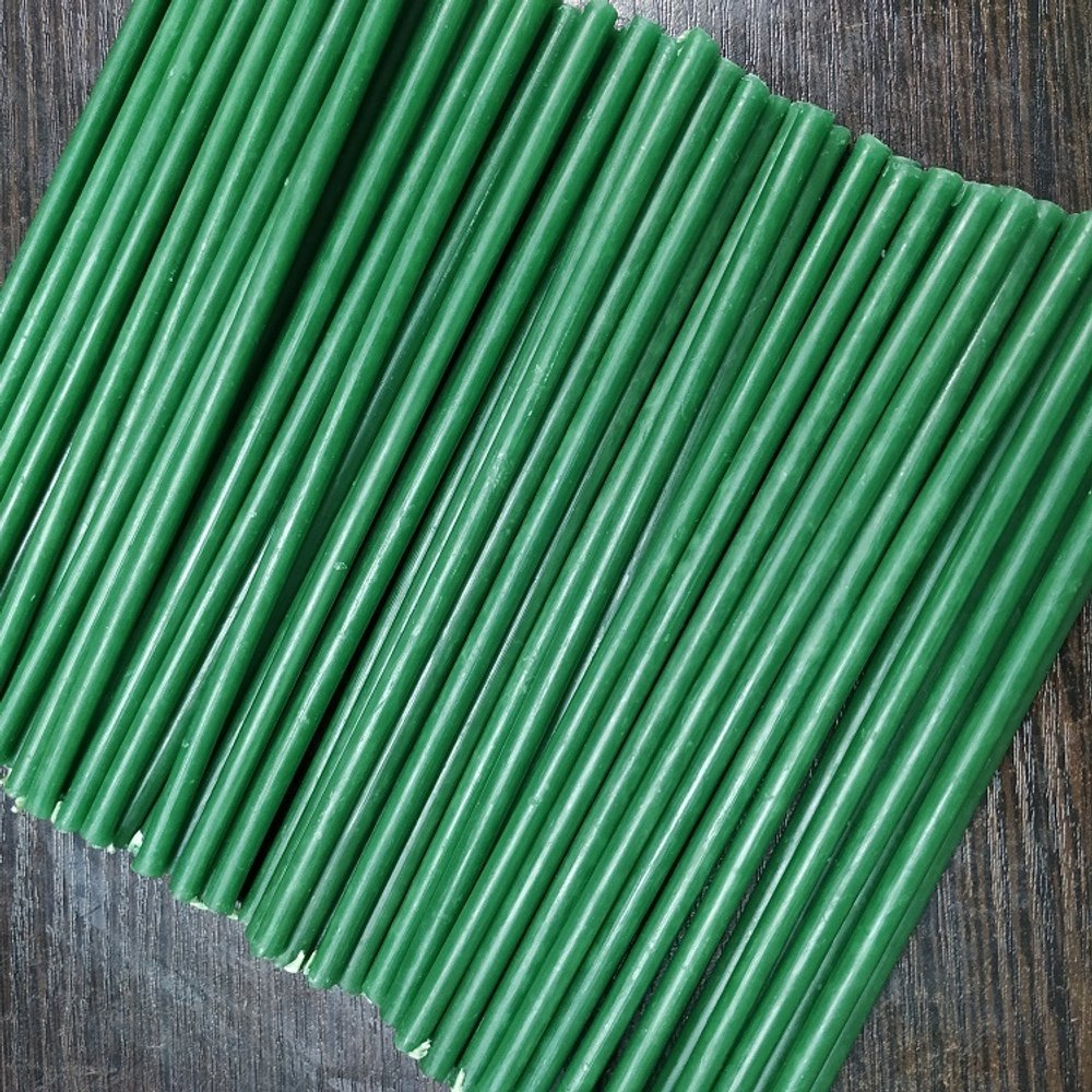 Свеча зеленая темная № 80, воск, 18,5x0,6 см