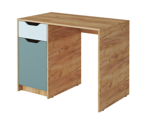 RICH Стол письменный СП-001 Дуб Крафт золотой / Кенди U9114 (УД) / Сумеречный голубой