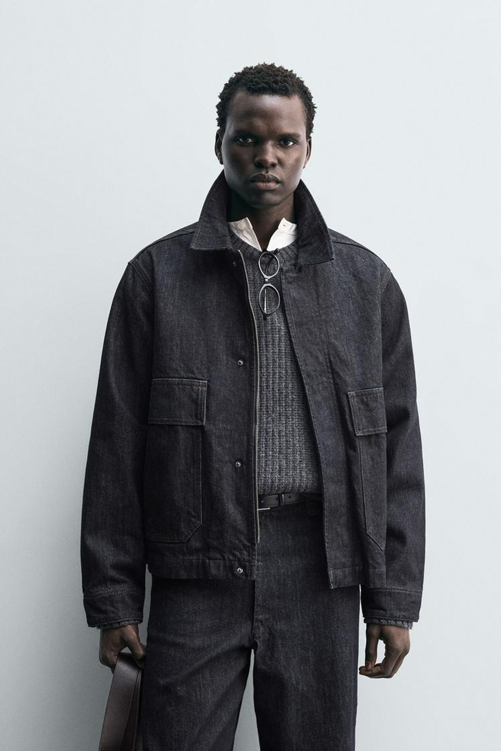 ZARA ДЖИНСОВАЯ КУРТКА С КАРМАНАМИ, ИНДИГО