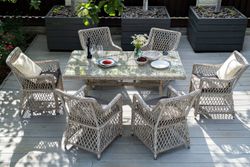 "Латте" обеденная группа плетеная, цвет бежевый