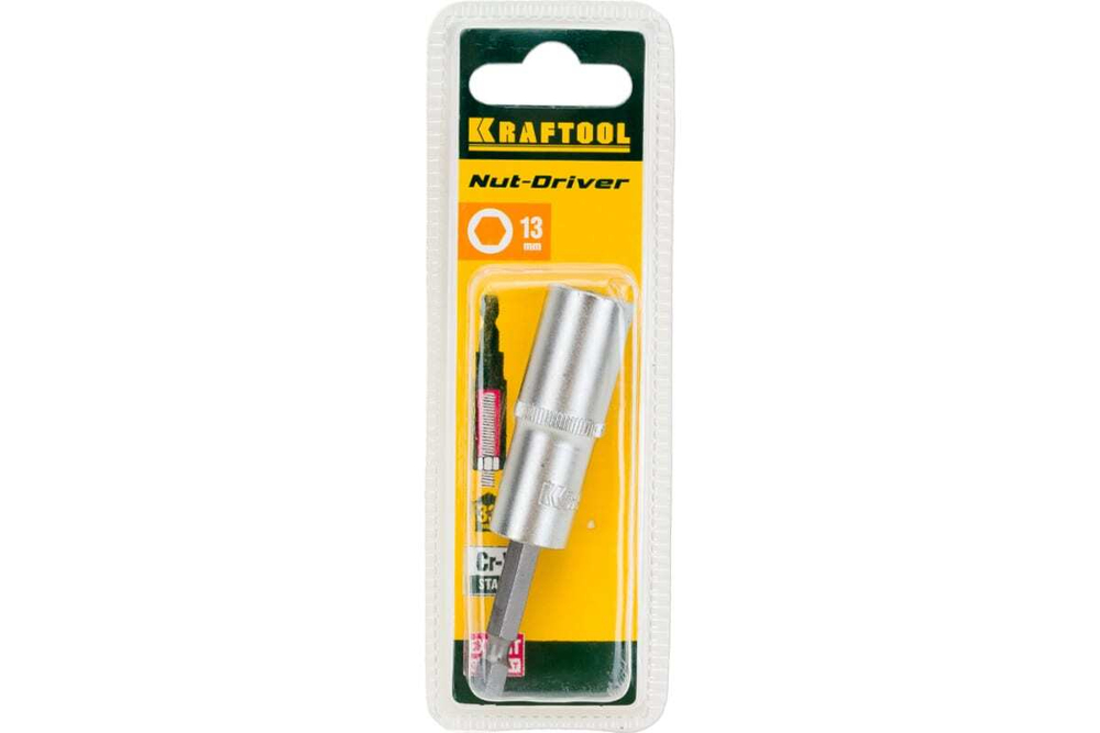 Удлиненная бита с торцовой головкой KRAFTOOL Expert (13 мм; хвостовик E1/4; Cr-V) 26396-13