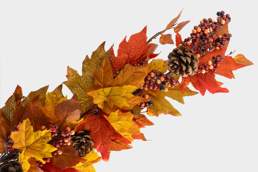 Ветка декоративная 80см Anna Lafarg Bright pumpkin Осенние листья