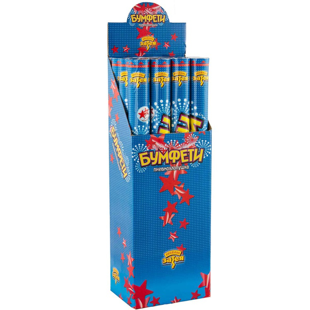 Хлопушка «Звезды» красное конфетти, 60 см