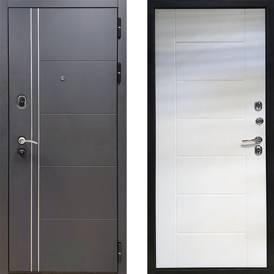 Дверь шумоизоляционная 255 МДФ графит с молдингом