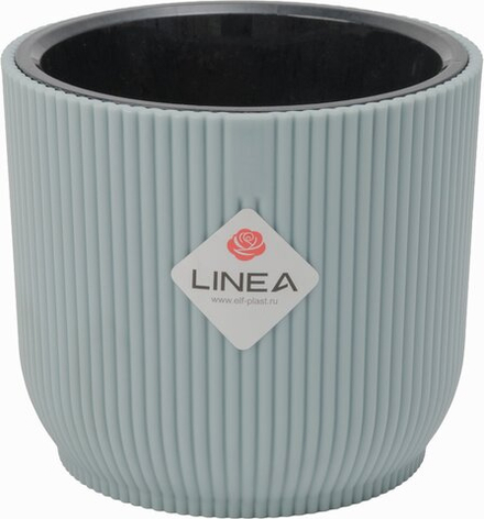 Кашпо пластиковое Linea d13,5см h11,9см v1,1л серо-голубой