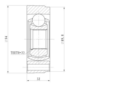 ШРУС внутренний (комплект)  VAG A3/Octavia/Bora/Golf IV/New Beetle GANZ GIK04007