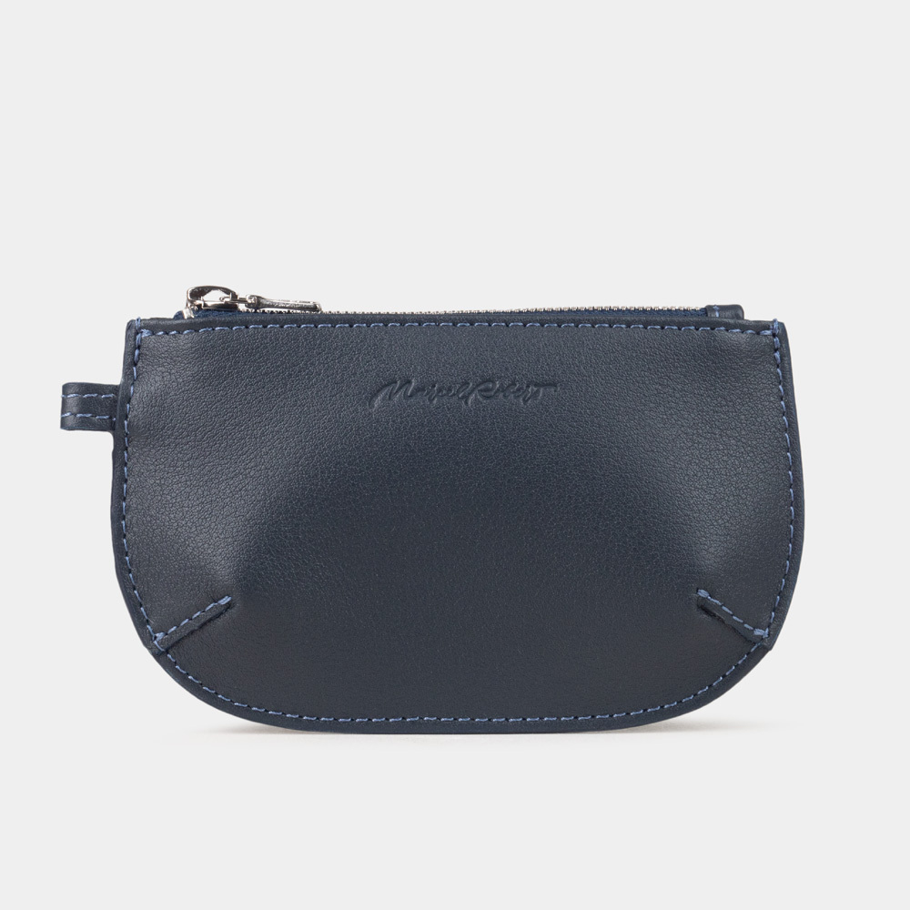 Ключница-кошелек Chatelain из кожи теленка, синего цвета