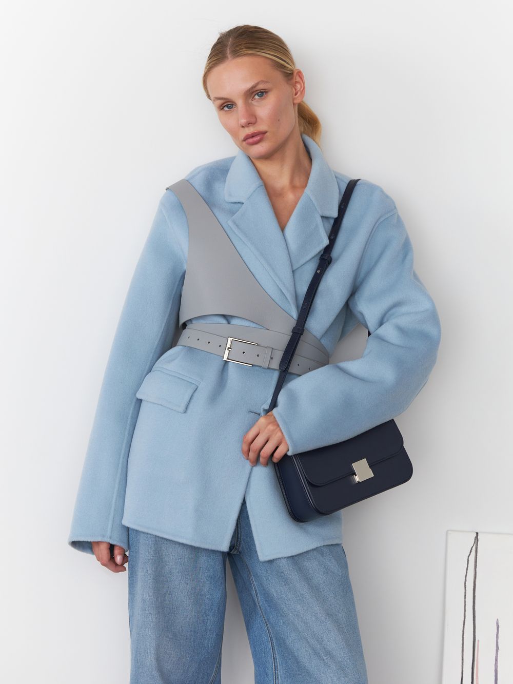 РЕМЕНЬ-ПОРТУПЕЯ SILVER GREY