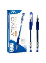 Ручка гелевая Deli Daily 0.5мм синяя, резин. манжета E6600Sblue