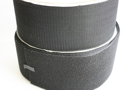 Лента контактная "липучка" 25мм Тем. Серый МЯГКАЯ К-й (25)