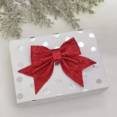 Бант на ёлку «Яркий праздник» 12*14 см (набор 2 шт), Красный