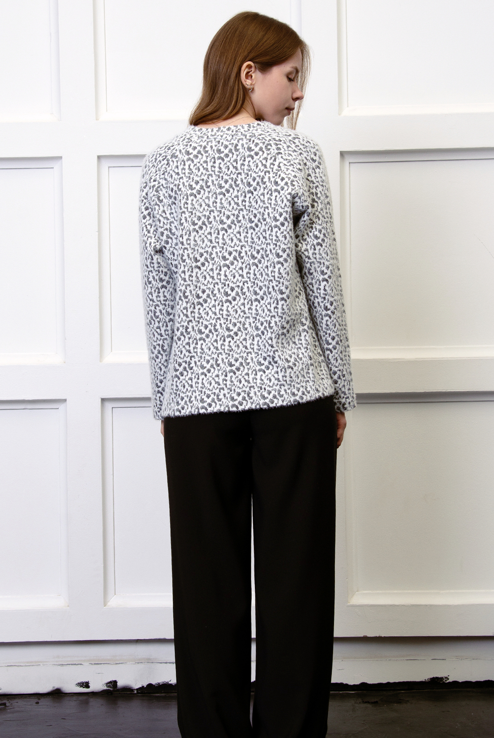 Джемпер женский 4711з, бело-серый #521БС034711з