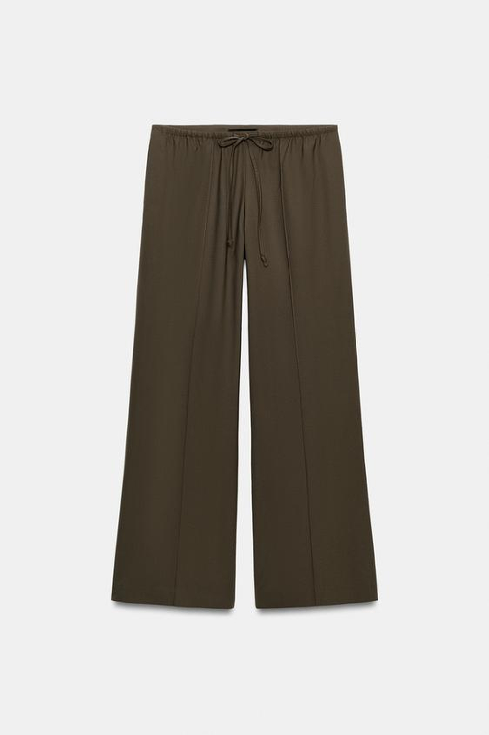 ZARA СВОБОДНЫЕ БРЮКИ В ПИЖАМНОМ СТИЛЕ — ZW COLLECTION, СЕРО-КОРИЧНЕВЫЙ