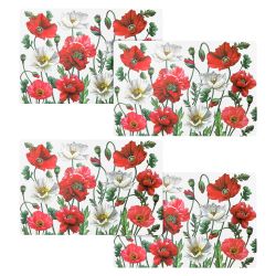 НАБОР ПОДСТАНОВОЧНЫХ САЛФЕТОК "МАКИ" ИЗ 4 ШТ,, 45Х30 СМ