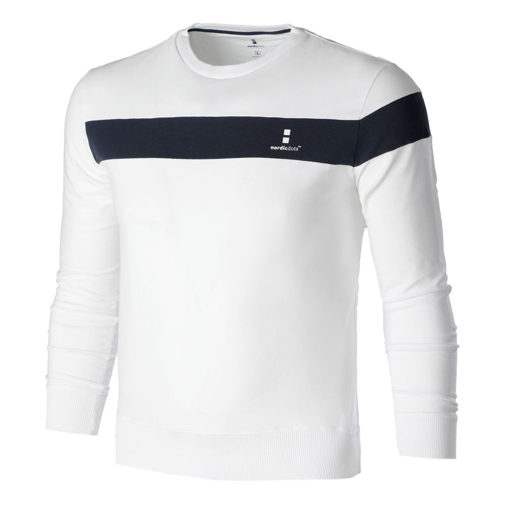 Мужская кофта теннисная Nordicdots Base Sweatshirt Men - White, Dark Blue