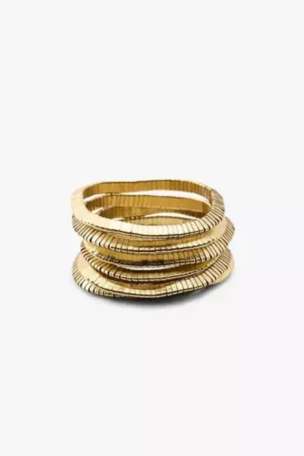 ZARA НАБОР ЭЛАСТИЧНЫХ МЕТАЛЛИЧЕСКИХ БРАСЛЕТОВ, ЗОЛОТИСТЫЙ