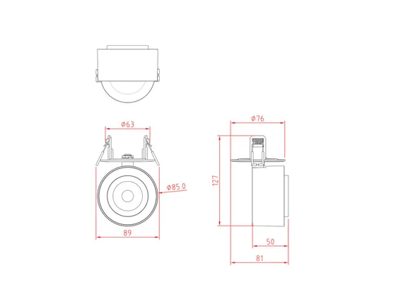 Встраиваемый светильник Трео / Treo 13 Вт 4000 К 36° Technical c063cl-l12b4k