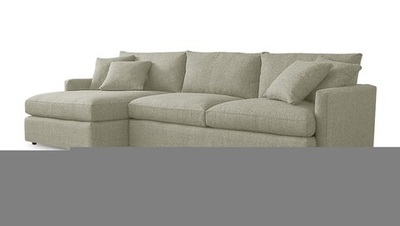 Диван с оттоманкой Стелф ЭКО Strong Plus 01 215*153*90 см, Бежевый Рогожка Еврокнижка Фиеста