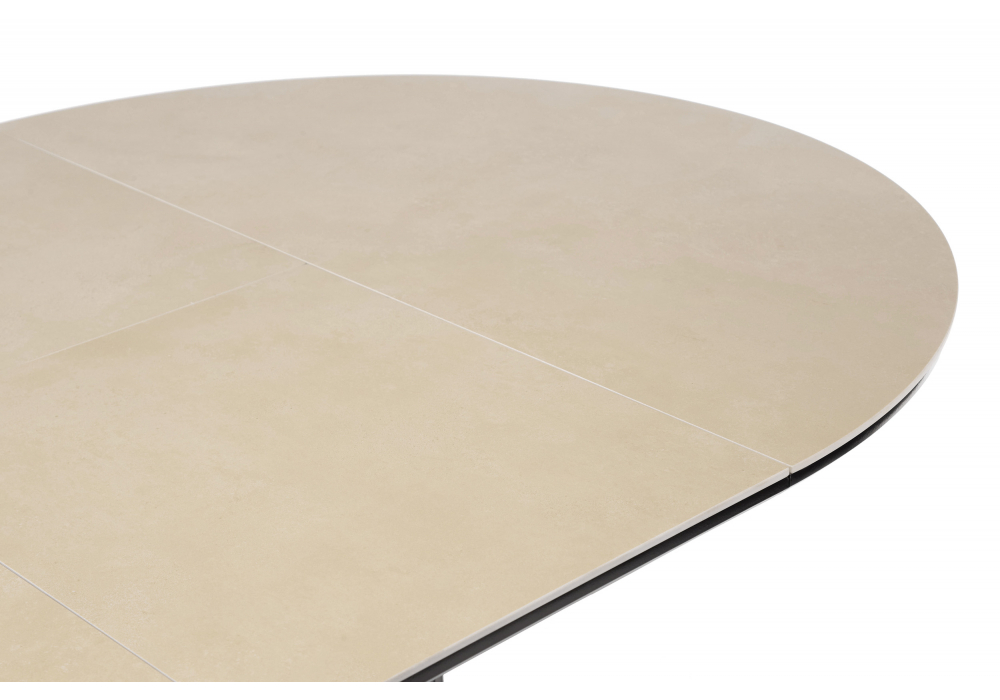 Керамический стол Woodville Лорен 100(140) okara light yellow, черный